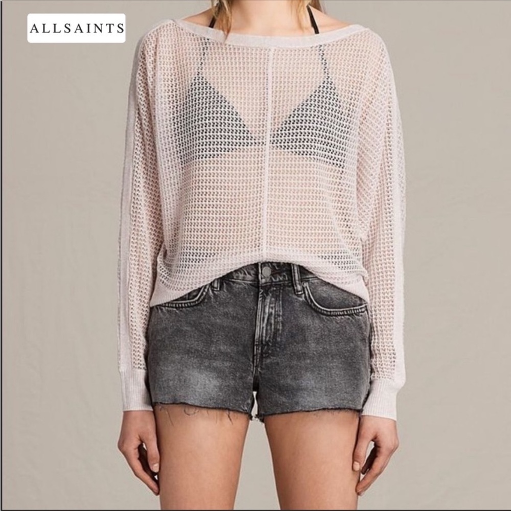 All Saints Lea Denim Shorts Size 26